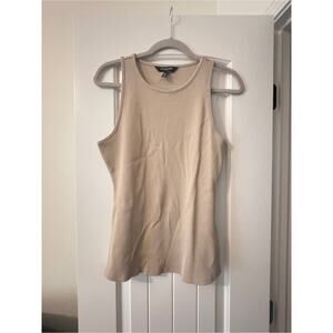 White House Black Market Beige Ribbed Tank Top